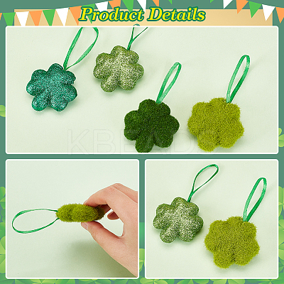 32Pcs 4 Colors Saint Patrick's Day Foam Pendant Decorations for Christmas Tree FIND-GA0003-02-1