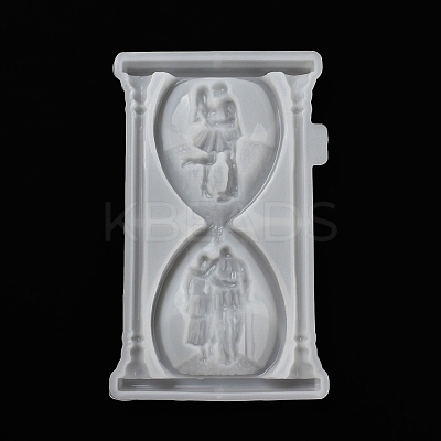 Valentine's Day Couple Sand Glass Shape Display Decoration DIY Silicone Statue Mold DIY-K072-03-1