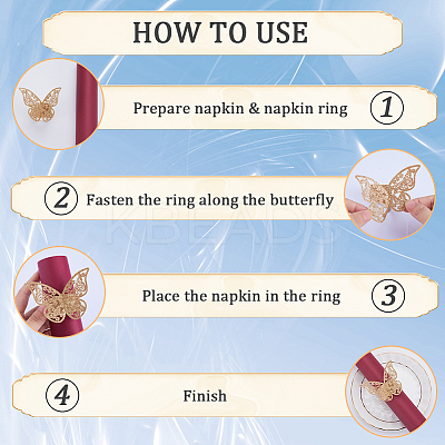 Butterfly Paper Napkin Rings AJEW-WH0348-03A-1