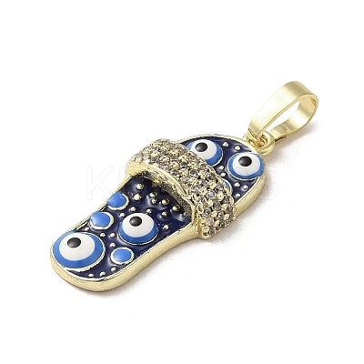 Brass Micro Pave Cubic Zirconia Pendants KK-E092-18G-05-1