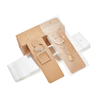100Pcs Cardboard Jewelry Display Cards for Keychain CDIS-PH0001-59B-1