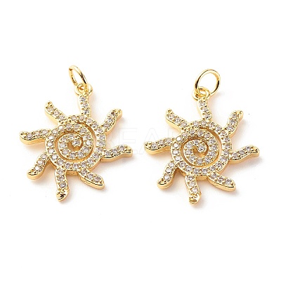 Brass Micro Pave Clear Cubic Zirconia Pendants LS-ZIRC-P094-23G-RS-1