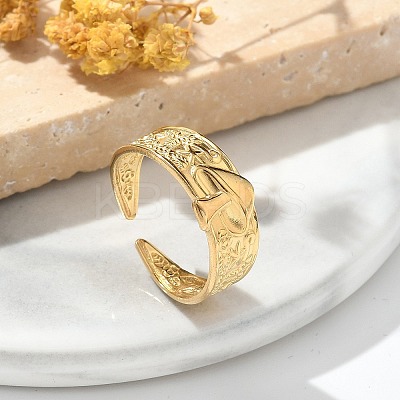 304 Stainless Steel Open Cuff Rings for Women STAS-Z117-19G-1