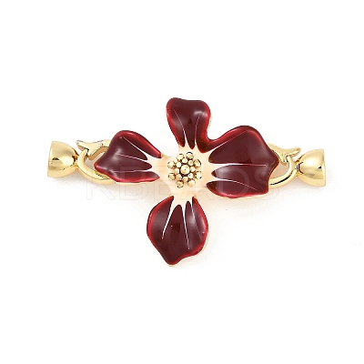 Brass Enamel Fold Over Clasps KK-U043-10G-01-1