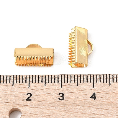 SHEGRACE Brass Ribbon Crimp Ends XGR0061G-60G-1
