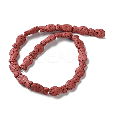 Fish Dyed Natural Lava Rock Beads Strands G-O126-01A-09-1