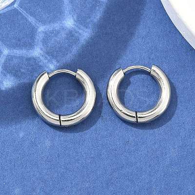 Tarnish Resistant 304 Stainless Steel Huggie Hoop Earrings LS-EJEW-F111-16mm-P-1