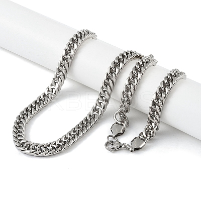 Non-Tarnish 201 Stainless Steel Curb Chain Necklace NJEW-I127-01P-1