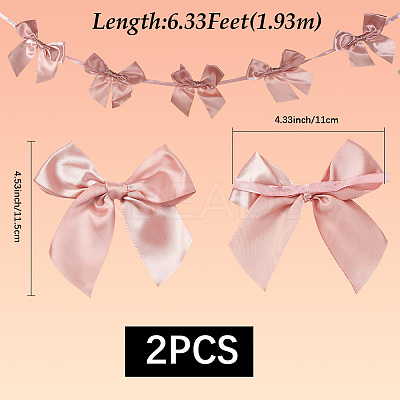 2Pcs Cloth Bowknot Hanging Banner for Christmas Tree Decoration AJEW-SP0002-82C-1