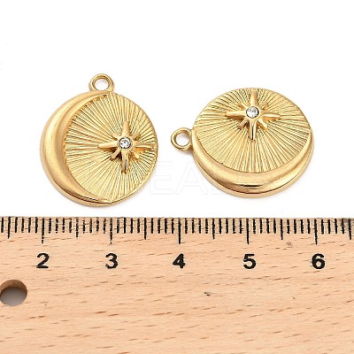 304 Stainless Steel Crystal Rhinestone Pendant STAS-U047-25G-1