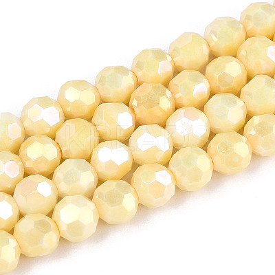 Anti-Tarnish Electroplate Glass Beads Strands X-EGLA-T021-6mm-15-08-1