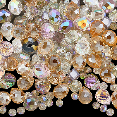 114Pcs Transparent Electroplate Glass Beads GLAA-PA0001-17A-1