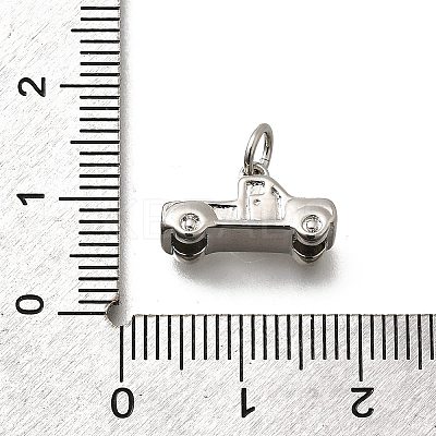 Brass Micro Pave Cubic Zirconia Charms KK-P295-13P-1