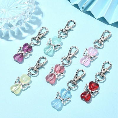 Angel Glass Pendant Decoration HJEW-JM01188-1