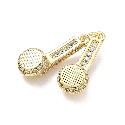 Brass Micro Pave Cubic Zirconia Pendants KK-P345-23G-1