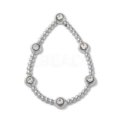Stainless Steel Color 304 Stainless Steel Rhinestonet Pendants STAS-Q312-02C-P-1