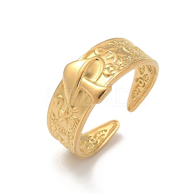 304 Stainless Steel Open Cuff Rings for Women STAS-Z117-19G-1