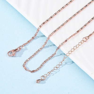 Brass Oval Link Chain Necklaces for Women NJEW-D302-10RG-1