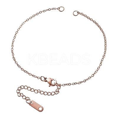 304 Stianless Steel Cable Chain Bracelet Making STAS-CJ0001-135RG-1