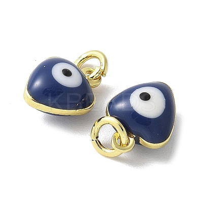 Brass Enamel Charms KK-S518-03F-G-1