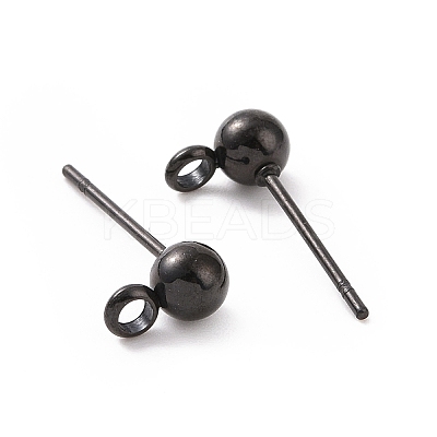 304 Stainless Steel Ball Post Stud Earring Findings X-STAS-Z035-01EB-B-1