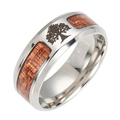 Non-Tarnish Stainless Steel Wide Band Finger Rings RJEW-T005-13-12-1