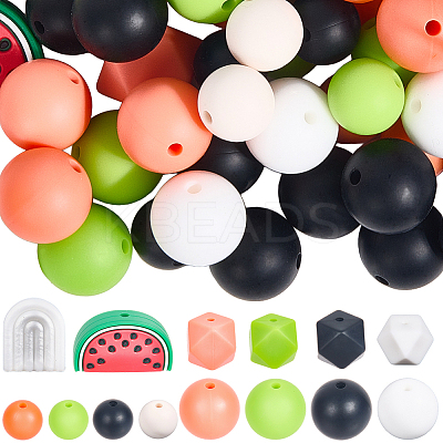 Summer Theme Silicone Focal Beads SIL-SC0002-71-1