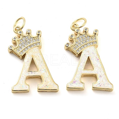 Brass Micro Pave Clear Cubic Zirconia Pendants KK-G498-01A-02-1