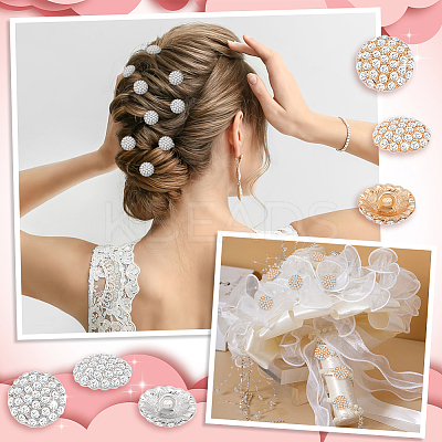 16Pcs 2 Colors 1-Hole Alloy Rhinestone Shank Buttons BUTT-GA0001-17-1
