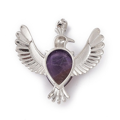 Natural Amethyst Pendants G-P484-05P-05-1