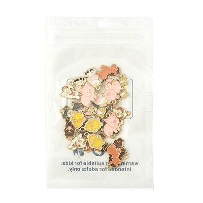 24Pcs 8 Styles Zinc Alloy Enamel Pendants ENAM-FS0004-05-1