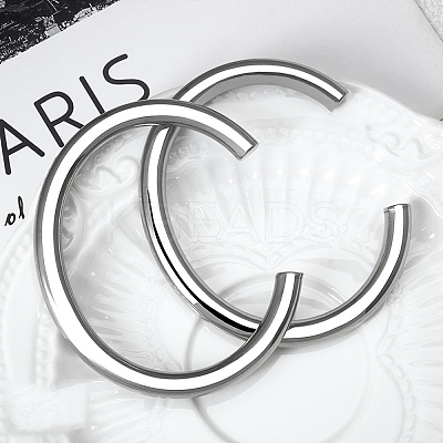 304 Stainless Steel Cuff Bangles for Men Women BJEW-Q042-06P-1