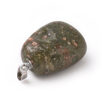 Natural Unakite Pendants G-K302-B01-1