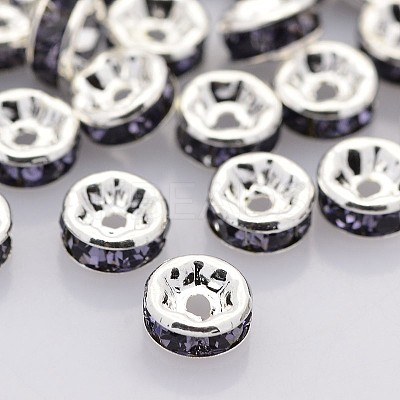 Brass Rhinestone Spacer Beads X-RB-A014-Z6mm-18S-NF-1