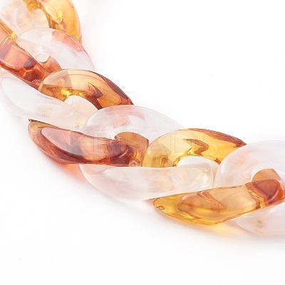 Two Tone Acrylic Curb Chain Mobile Straps HJEW-JM00450-1
