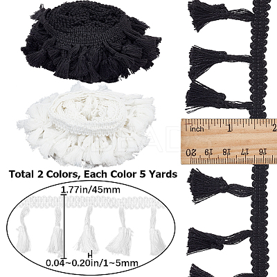 10 Yards 2 Style  Cotton Tassel Fringe Trimming OCOR-GF0002-90-1