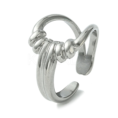 Non-Tarnish 304 Stainless Steel Open Cuff Ring RJEW-L110-029P-1