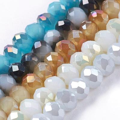Electroplate Glass Faceted Rondelle Beads Strands EGLA-D020-3x2mm-M3-1