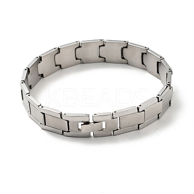 Non-Tarnish 201 Stainless Steel Rectangle Watch Band Bracelet BJEW-H550-02P-1