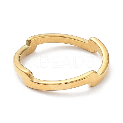 Ion Plating(IP) 304 Stainless Steel Wave Finger Ring with Cubic Zirconia RJEW-K244-07G-1