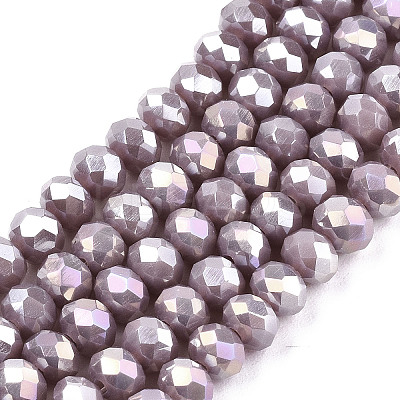 Electroplate Glass Beads Strands EGLA-A034-P6mm-B19-1