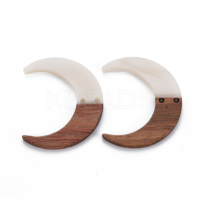 2-Hole Resin & Walnut Wood Buttons RESI-S389-080-B03-1