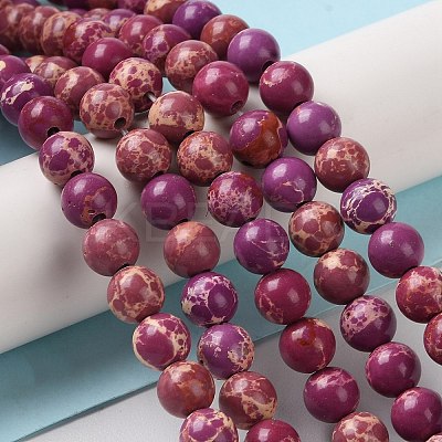 Synthetic Imperial Jasper Dyed Beads Strands G-D077-A01-01G-1