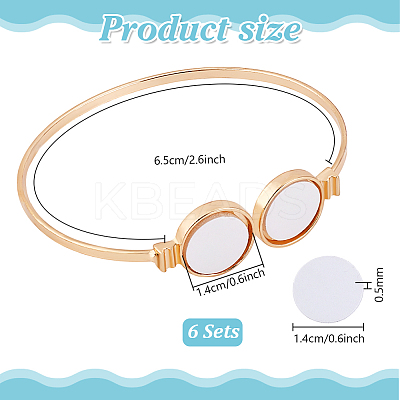 6Pcs Alloy Heat Transfer Charm Blank Cuff Bangle Making FIND-PH0024-44-1