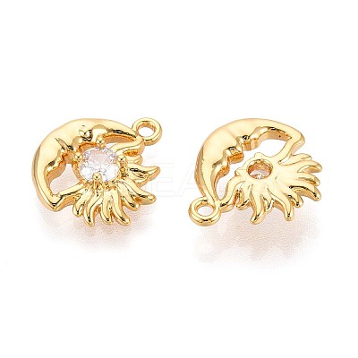 Brass Micro Pave Cubic Zirconia Charms KK-N263-94A-G-1