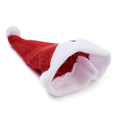 Christmas Hat Velvet Wine Bottle Cover AJEW-M012-01B-1
