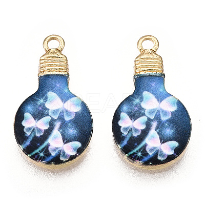 Printed Alloy Enamel Pendants ENAM-N056-178-04-1