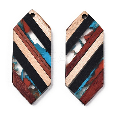Resin & Walnut Wood Pendants RESI-N039-22-1