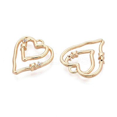 Brass Micro Pave Cubic Zirconia Pendants KK-T073-35G-1