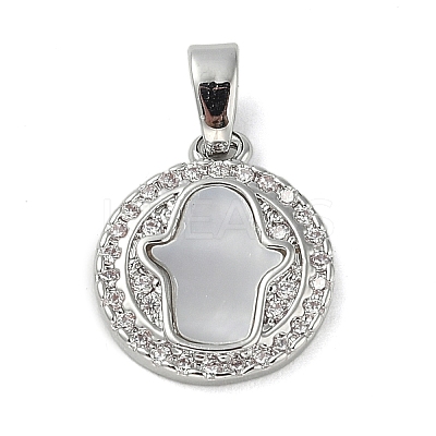 Brass Micro Pave Cubic Zirconia Pendants KK-U045-07P-1